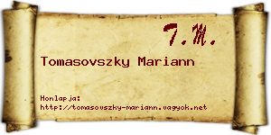 Tomasovszky Mariann névjegykártya